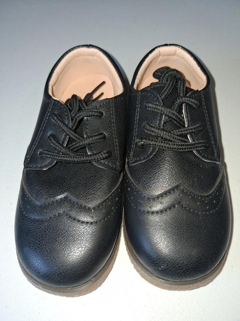 Black Kids Lace-Up Dress Shoes